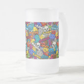 Colorful Graffiti Character Pattern Matglas Bierpul (Voorkant rechts)