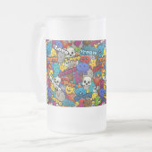 Colorful Graffiti Character Pattern Matglas Bierpul (Voorkant links)