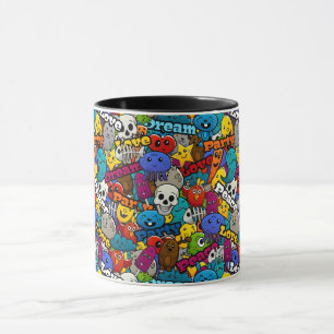 Colorful Graffiti Character Pattern Mok