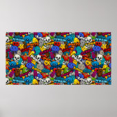 Colorful Graffiti Character Pattern Poster (Voorkant)