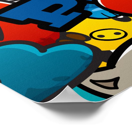 Colorful Graffiti Character Pattern Poster (Hoek)