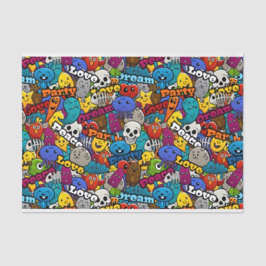 Colorful Graffiti Character Pattern Tissuepapier (Voorkant)