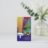 Colorful Graffiti Grunge Wall Gold Paint Roller Visitekaartje (Staand voorkant)