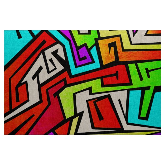 Colorful graffiti-illustratie stof (Yard (91,4 cm))