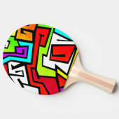 Colorful graffiti-illustratie tafeltennisbatje (Zijkant)