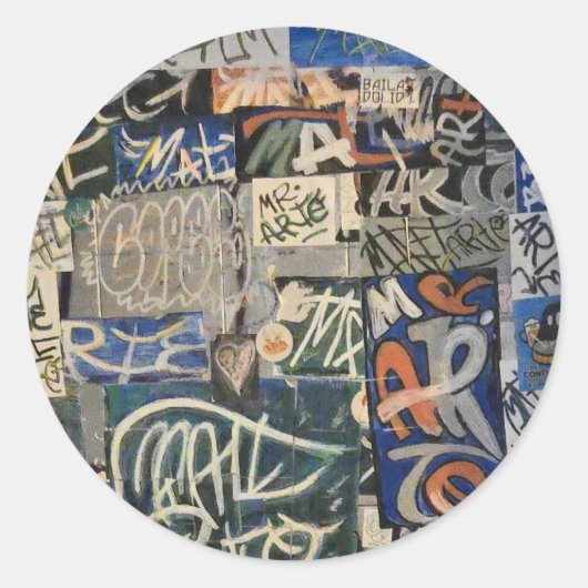 Colorful Graffiti Ronde Sticker (Voorkant)