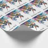 Colorful Graffiti Skateboarder Birthday Bash  Cadeaupapier (Hoek)