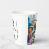 Colorful Graffiti Skateboarder Birthday Bash Papieren Bekers (Rechts)