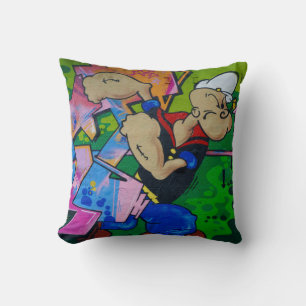 Colorful Graffiti Street Art cartoon popeye Kussen