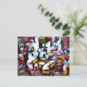 Colorful Graffiti Words Briefkaart (Staand voorkant)