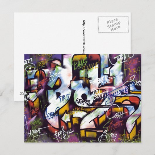 Colorful Graffiti Words Briefkaart (Voorkant / Achterkant)
