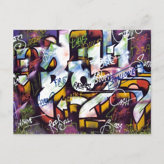 Colorful Graffiti Words Briefkaart (Voorkant)