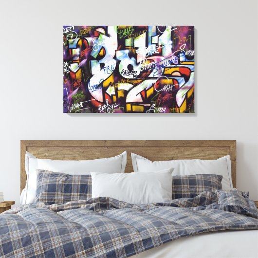 Colorful Graffiti Words Canvas Afdruk (Insitu (Slaapkamer))