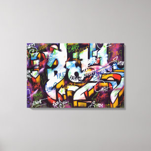 Colorful Graffiti Words Canvas Afdruk