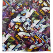 Colorful Graffiti Words Douchegordijn (Voorkant)