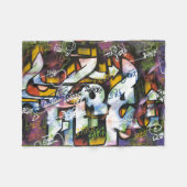 Colorful Graffiti Words Fleece Deken (Voorkant (Horizontaal))