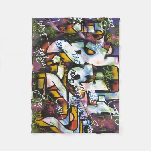 Colorful Graffiti Words Fleece Deken (Voorkant)