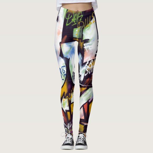 Colorful Graffiti Words Leggings (Voorkant)