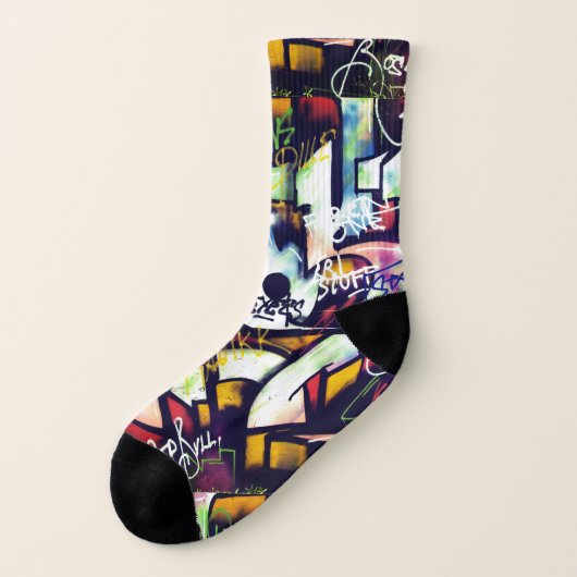 Colorful Graffiti Words Sokken (Links - buitenkant)