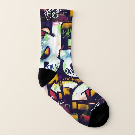 Colorful Graffiti Words Sokken (Links binnenkant)