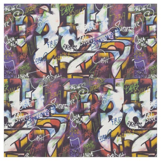 Colorful Graffiti Words Stof (Close Up)