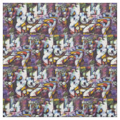 Colorful Graffiti Words Stof (Swatch)