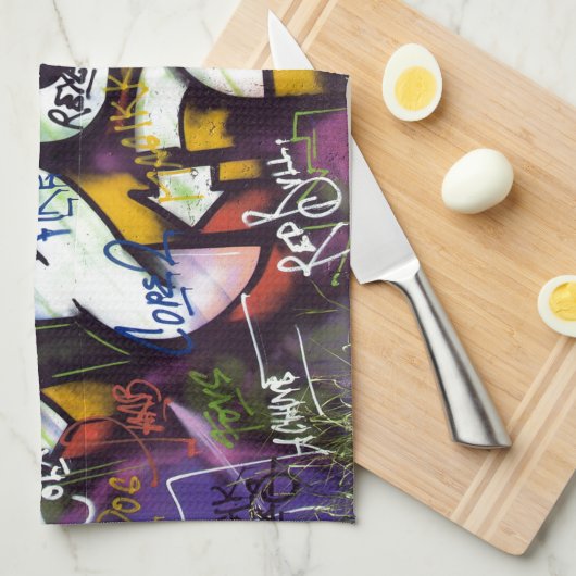 Colorful Graffiti Words Theedoek (Quarter Fold)