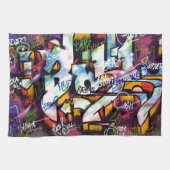 Colorful Graffiti Words Theedoek (Horizontaal)