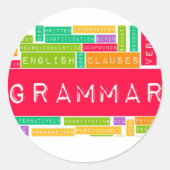 Colorful Grammar Ronde Sticker (Voorkant)