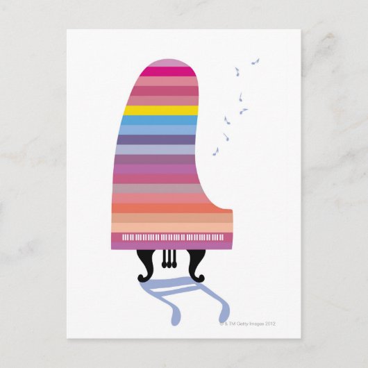 Colorful Grand Piano Briefkaart (Voorkant)