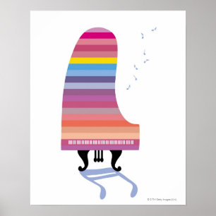 Colorful Grand Piano Poster
