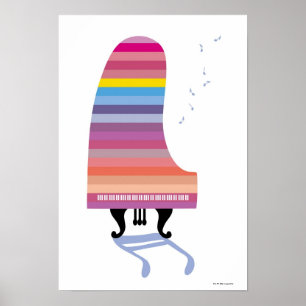 Colorful Grand Piano Poster