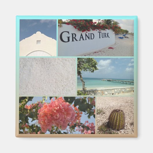 Colorful Grand Turk Photo Collage Magneet (Voorkant)