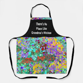 Colorful Grandma Apron – Abstract Floral Schort