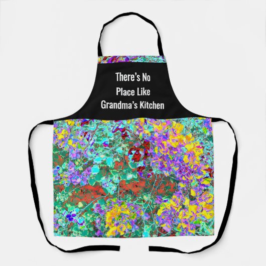 Colorful Grandma Apron – Abstract Floral Schort (Voorkant)
