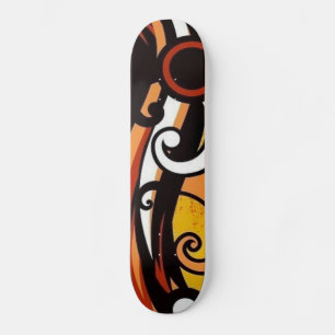 Colorful Grange Dance Abstract Skateboard