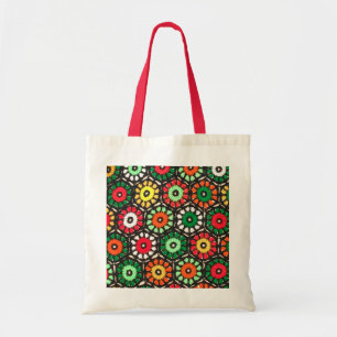 Colorful Granny Circles Crochet Pattern Tote Bag
