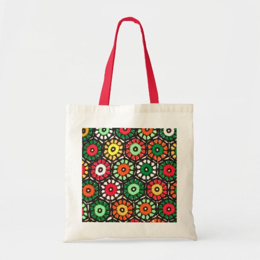 Colorful Granny Circles Crochet Pattern Tote Bag (Voorkant)