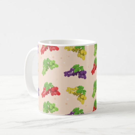 Colorful Grape Pattern Koffiemok (Voorkant links)