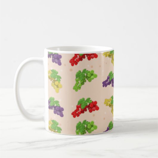 Colorful Grape Pattern Koffiemok (Links)