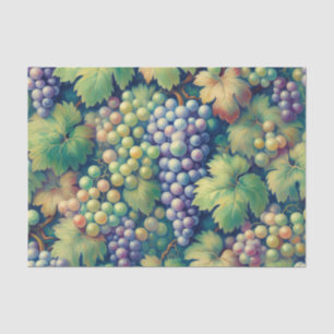 Colorful Grapes on the Vine Pattern Decoupage Tissuepapier