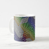 Colorful Graphic Geometric Rainbow Star Coffee Tea Koffiemok (Voorkant links)