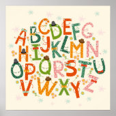 Colorful grappig alfabet letters poster (Voorkant)
