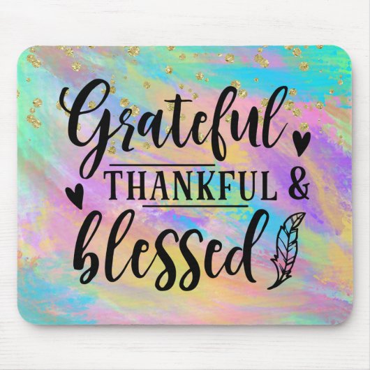 Colorful - Grateful Thankful Blessed Muismat (Voorkant)