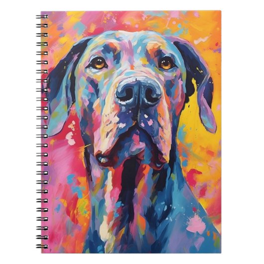 Colorful Great Dane Notitieboek (Voorkant)
