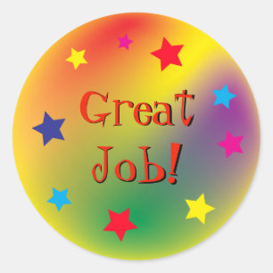 Colorful Great Job Motivatie Kind Ronde Sticker