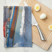 Colorful Greek Vissen Boat Theedoek (Quarter Fold)