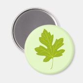Colorful Green Autumn Leaf Magnet (Voorkant / Achterkant)