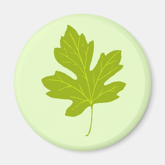 Colorful Green Autumn Leaf Magnet (Voorkant)