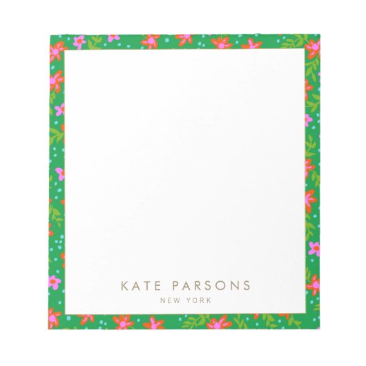 Colorful Green Floral Pattern-laptop Notitieblok (Voorkant)